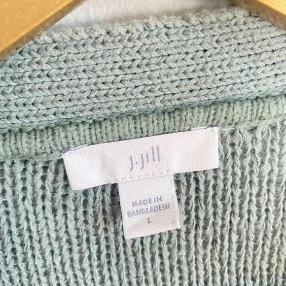 J. Jill Green Knit Open Front Cardigan - Picture 4 of 12